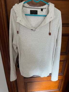 Outpost Makers Men's Cream Hooded Henley Knit Sweater